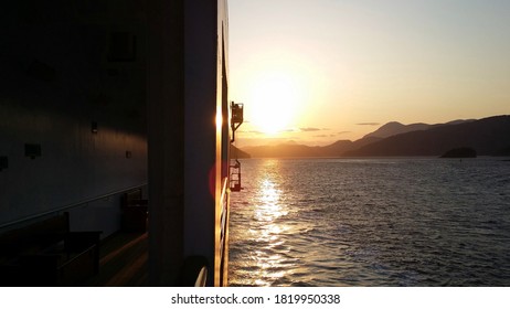 Sunset In Caribbean Sea From The Ship Holland America Line