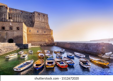 Sunset At Castel Dell‘ovo In Napoli, Italy