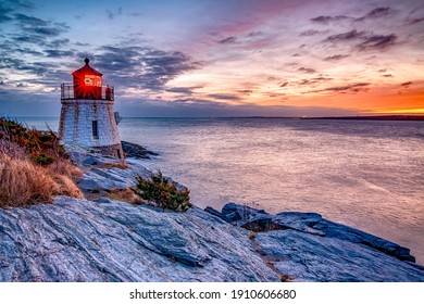 Sunset at Castle Hill Lighthous. Newport, Rhode Island - Shutterstock ID 1910606680