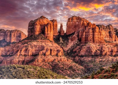 Sunset at Cathedral Rock near Sedona, Arizona - Powered by Shutterstock