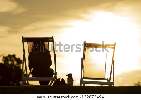 Similar – Image, Stock Photo Sunset Relaxation