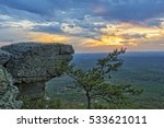 Sunset At Cheaha Overlook In The Cheaha Mountain State Park In Alabama