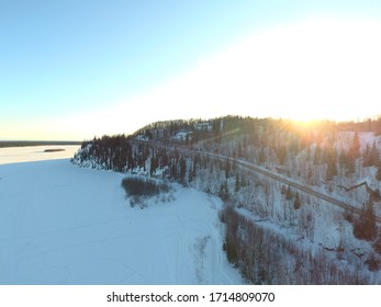 Sunset At Chena River During Winter 