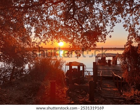 Sunset in the Chobe river, Botswana