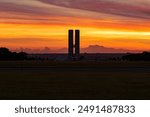 Sunset in the city of Brasilia, federal district, capital of Brazil, beautiful sunrise