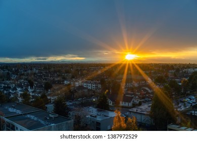 Sunset At City Of Richmond Bc Canada