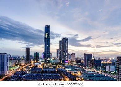 sunset city view