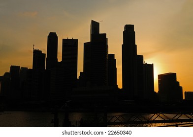 sunset and cityscape