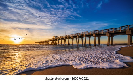 sunset at the  clearwater beach in venice,  florida - Powered by Shutterstock