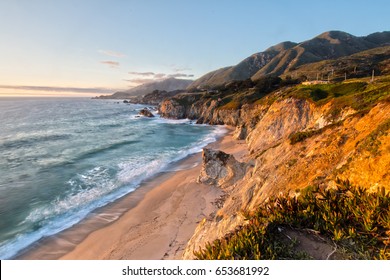 Sunset at the Cliffs at Highway 1 in California