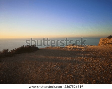 sunset in clift by the ocean 