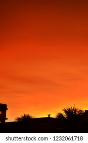 Sunset with cloud and silhouette