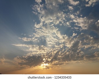 sunset with clouds