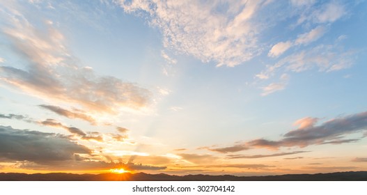 sunset with clouds - Shutterstock ID 302704142