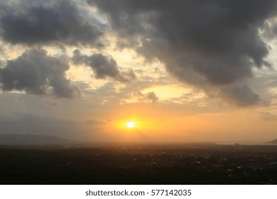 sunset with clouds