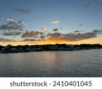 Sunset with clouds in Bahamas