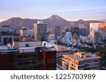 Sunset clouds and cityscape