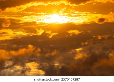 Sunset clouds and sunset dramatic sky, dramatic sky with sun light