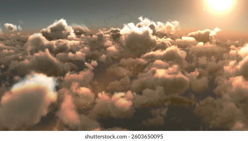 Sunset clouds floating in sky, creating serene and dreamy atmosphere. tranquil, peaceful
