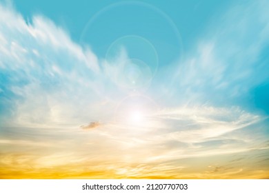 Sunset in the clouds sky.  - Shutterstock ID 2120770703