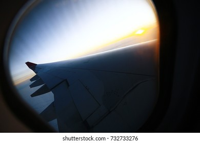 sunset clouds view from the airplane