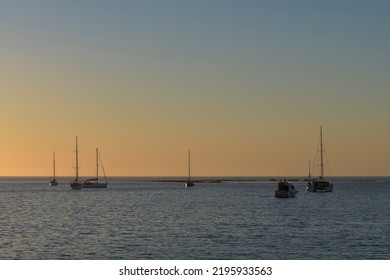 Sunset Of The Coast Of The City Of Cádiz, Spain - 19 August 2022