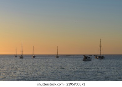 Sunset Of The Coast Of The City Of Cádiz, Spain - 19 August 2022