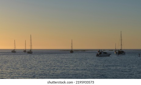 Sunset Of The Coast Of The City Of Cádiz, Spain - 19 August 2022