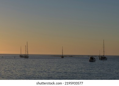 Sunset Of The Coast Of The City Of Cádiz, Spain - 19 August 2022