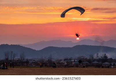 Sunset colors in Bir billing Himachal Pradesh India - Powered by Shutterstock