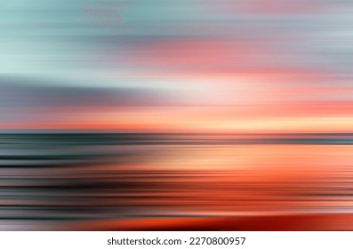 sunset colors on ocean horizon, motion blur - Powered by Shutterstock