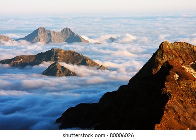 Sunset Colors In The Pennine Alps, Italy