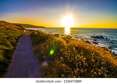 sunset in cornwall