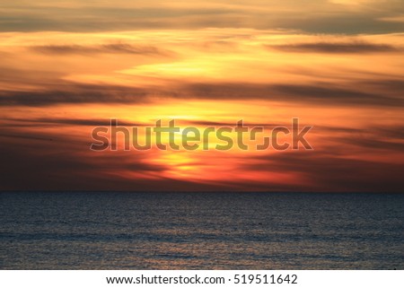 Sunset at Costa da Caparica, Portugal