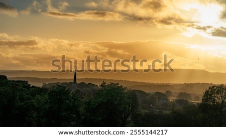 Similar – Image, Stock Photo Sunset with trees in the foreground and unusual sky