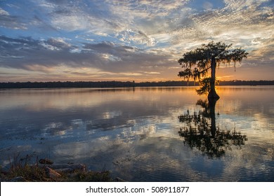 Sunset At Cypress Lake In St. Martin Parish Louisiana