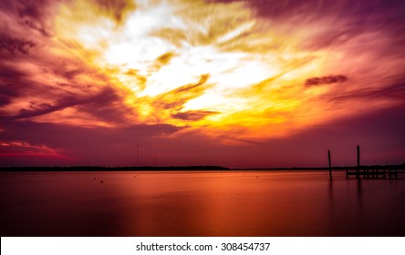 Sunset At The Deck New Bern North Carolina