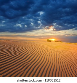 sunset in a desert