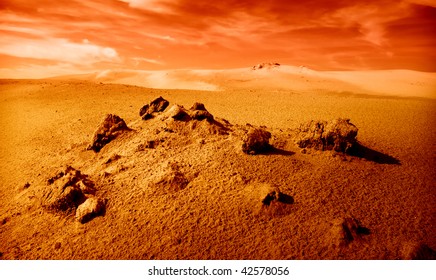sunset in desert