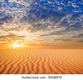 sunset in a desert