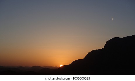 Sunset in Desert, Wadi Rum, Jordan