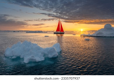 Sunset in Disco bay, Greenland - Powered by Shutterstock