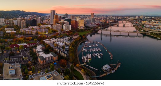 Sunset in Downtown Portland Oregon