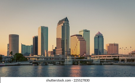 Sunset In Downtown Tampa, Florida