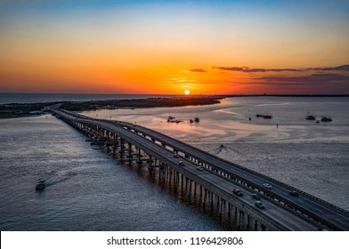 Sunset Drone Aerial Over Destin Florida FL