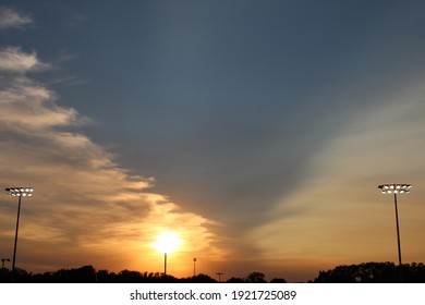 Sunset During A High School Football Game