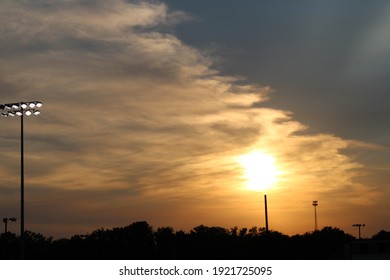 Sunset During A High School Football Game