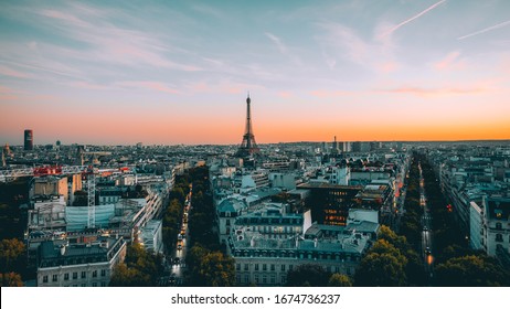 Sunset at the Effiel Tower  - Shutterstock ID 1674736237