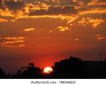 sunset at the end of the day