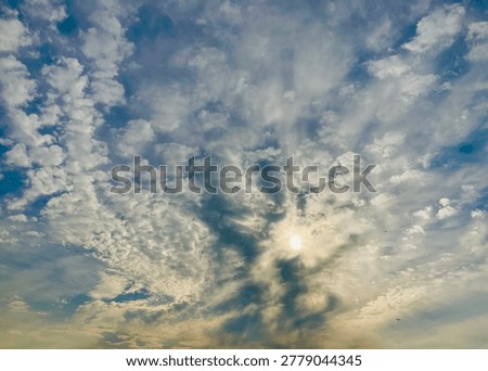 Sunset and endless scattered clouds